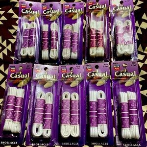 3/$20.  White Casual Shoelace Bundle